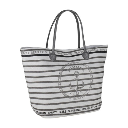 Women’s Beach Tote Bags Combo Set of 3 – Anchor, Heart Style & Pink Canvas Large Pool & Travel Totes