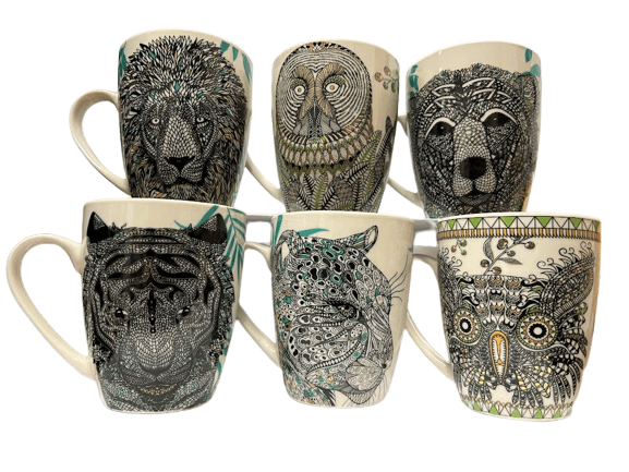 Animal Design Coffee Mug Set - Pack of 6 BBCrafts.com