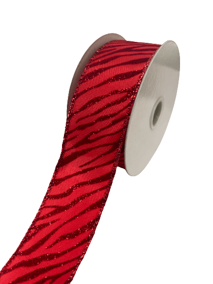 Animal Print Ribbon Red ( 1 - 1/2 Inch x 10 Yards ) - X11670912 BBCrafts.com