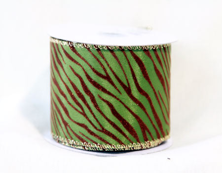 Animal Print Ribbon Spring Moss ( 2 - 1/2 Inch x 10 Yards ) - X11674008 BBCrafts.com