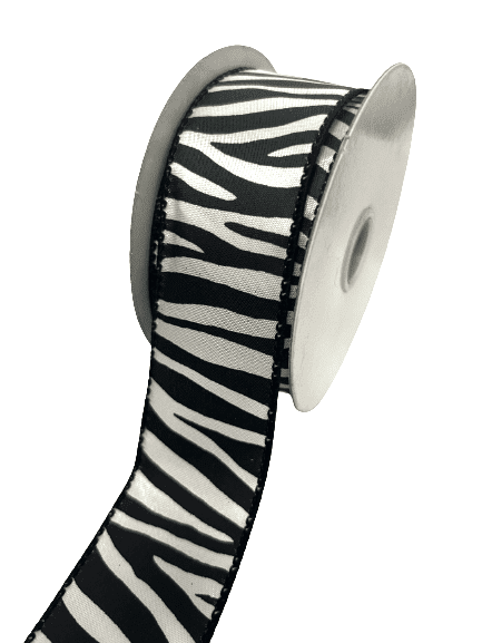 Animal Print Ribbon White ( 1 - 1/2 Inch x 10 Yards ) - BBCrafts.com