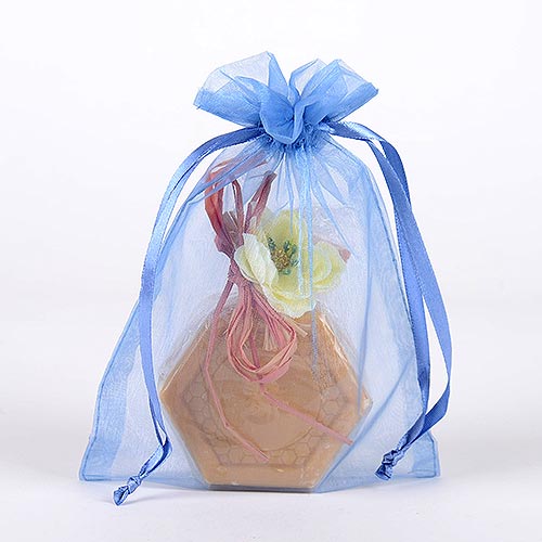 Antique Blue - Organza Bags - ( 4 x 5 Inch - 10 Bags ) BBCrafts.com