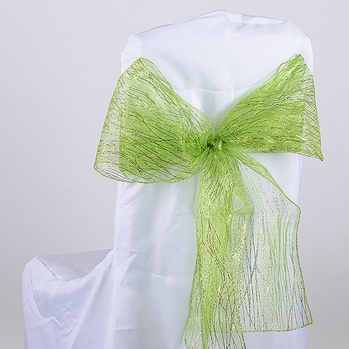 Apple - Glitter Organza Chair Sash - ( Pack of 10 Pieces - 8 Inches x 108 Inches ) BBCrafts.com