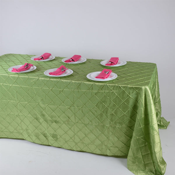 Apple Green - 90 Inch x 132 Inch Pintuck Satin Tablecloth BBCrafts.com