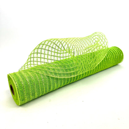 Apple Green - Deco Mesh Laser Eyelash - (21 Inch x 10 Yards) BBCrafts.com