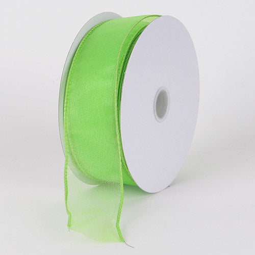 Apple - Organza Ribbon Thick Wire Edge 25 Yards - ( 2 - 1/2 Inch | 25 Yards ) BBCrafts.com