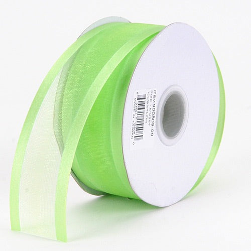 Apple - Organza Ribbon Two Striped Satin Edge - ( 7/8 Inch | 25 Yards ) BBCrafts.com