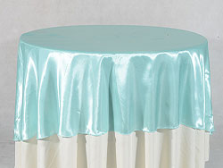 Aqua Blue - 90 Inch Satin Round Tablecloths BBCrafts.com