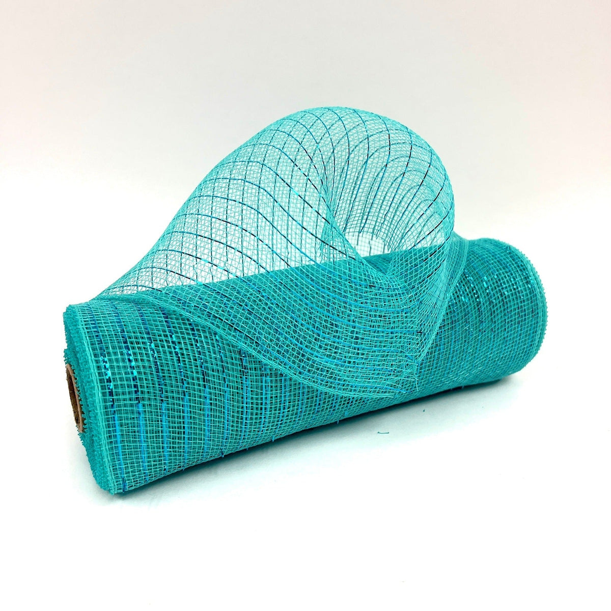Deco Mesh Wrap Metallic Stripes Aqua Blue Line ( 10 Inch x 10 Yards ...