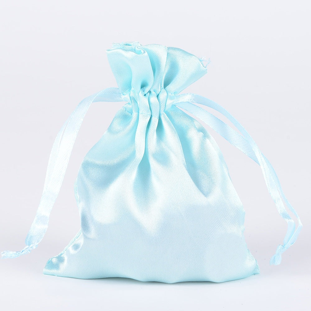 Aqua Blue - Satin Bags - ( 4x5 Inch - 10 Bags )