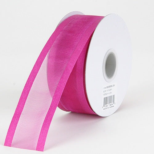 1-1/2 Inch Hot Pink Organza Ribbons