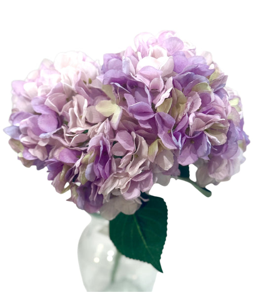 18 Inch Hydrangea Artificial Silk Flower  X 5 Stems - Lavender