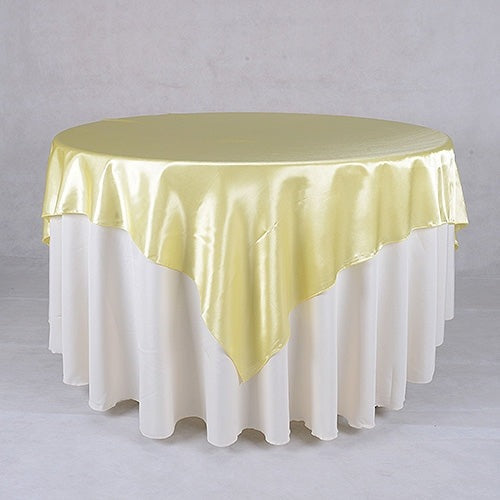 Baby Maize - 90 x 90 Satin Table Overlays - ( 90 Inch x 90 Inch ) BBCrafts.com