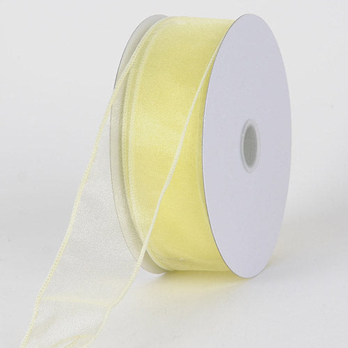 Baby Maize - Organza Ribbon Thick Wire Edge 25 Yards - ( 2 - 1/2 Inch | 25 Yards ) BBCrafts.com