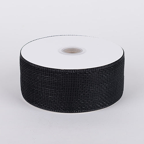 Black - Floral Mesh Ribbon - ( 2 - 1/2 Inch x 25 Yards ) BBCrafts.com