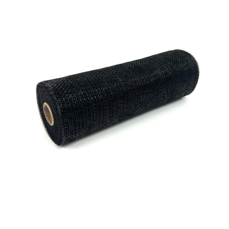 Black - Floral Mesh Wrap Solid Color - ( 10 Inch x 10 Yards ) BBCrafts.com