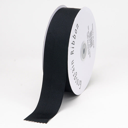 Black - Grosgrain Ribbon Solid Color - ( 1/4 Inch | 50 Yards ) BBCrafts.com