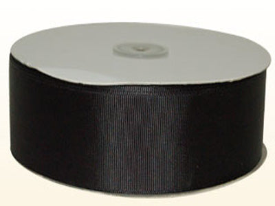 Black - Grosgrain Ribbon Solid Color 25 Yards - ( W: 5/8 Inch | L: 25 Yards ) BBCrafts.com