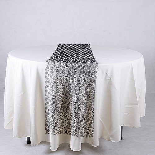 Black - Lace Table Runners - ( 14 Inch x 108 Inches ) BBCrafts.com