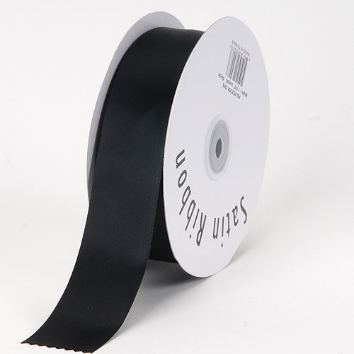 Black - Satin Ribbon Single Face - ( 1 - 1/2 Inch | 50 Yards ) BBCrafts.com