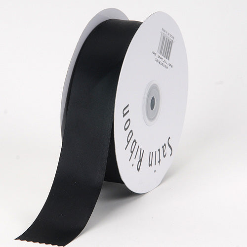 TONIFUL 1 Inch x 100yds Black Satin Ribbon Thin Solid Color Satin Ribbon  for