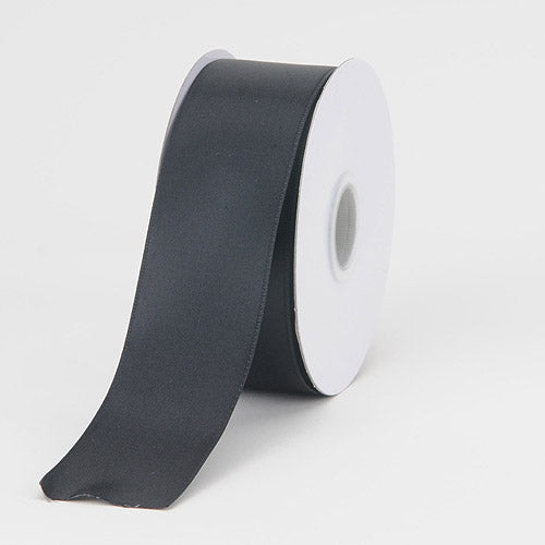 Black - Satin Ribbon Wire Edge - ( W: 1 - 1/2 Inch | L: 25 Yards ) BBCrafts.com