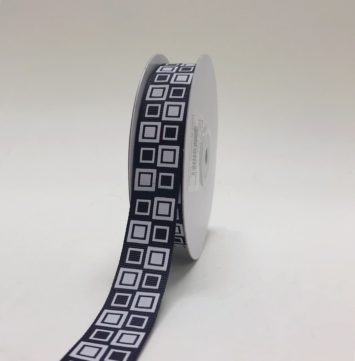 Black - Square Design Grosgrain Ribbon ( 7/8 Inch | 25 Yards ) BBCrafts.com