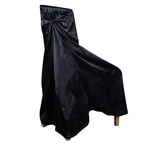 Black - Universal Satin Chair Cover - ( Universal Satin Chair Cover ) BBCrafts.com