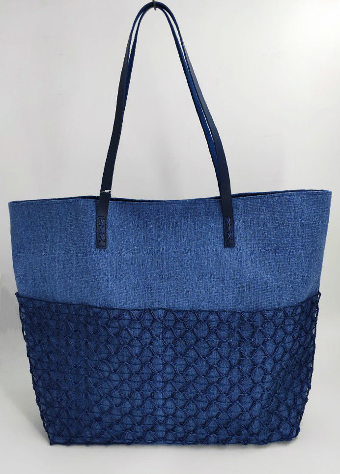 Blue Beach Tote Bag - 19 Inch x 15 Inch - Navy Blue - Women Swim Pool Bag Large Tote BBCrafts.com