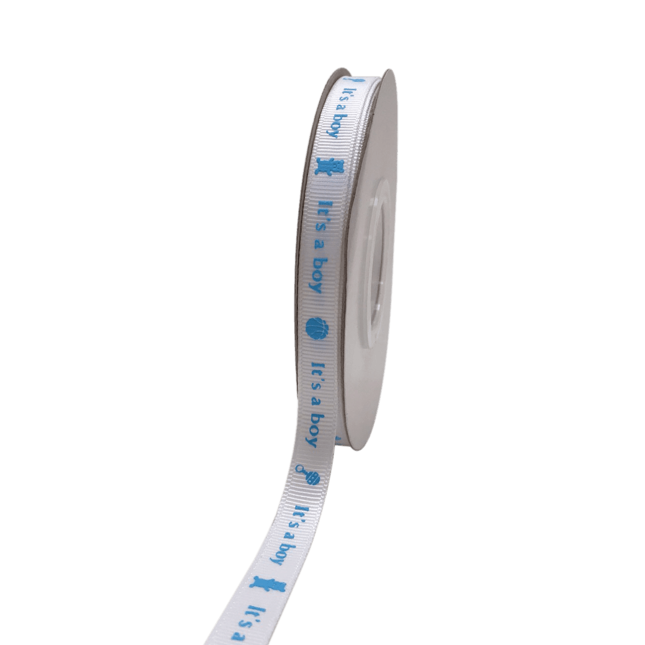 Blue - It's a boy - Grosgrain Ribbon Baby Design ( W: 3/8 Inch | L: 25 Yards ) BBCrafts.com