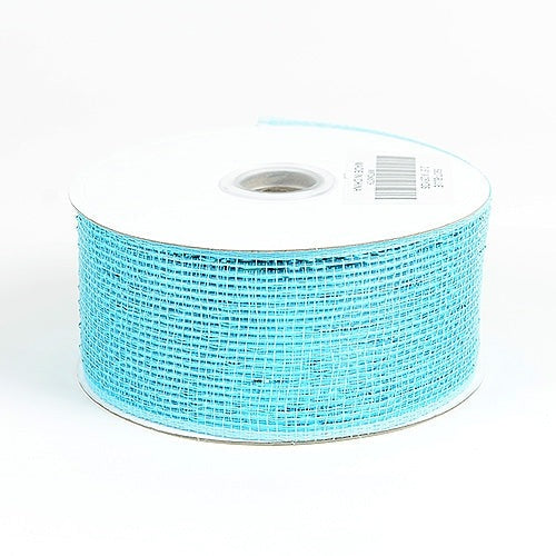 Blue - Metallic Deco Mesh Ribbons - ( 2.5 Inch x 25 Yards ) BBCrafts.com
