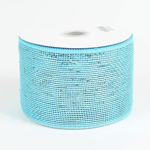 Blue - Metallic Deco Mesh Ribbons - ( 4 Inch x 25 Yards ) BBCrafts.com