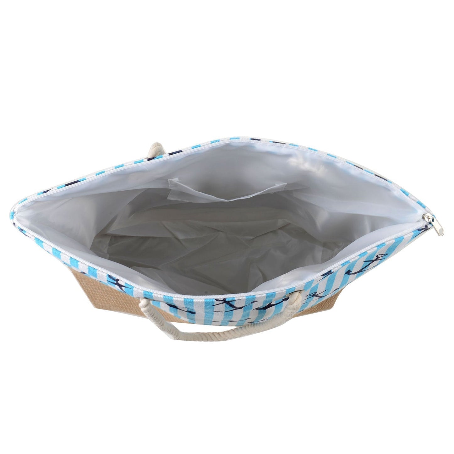 Blue Summer Anchor Tote Bag - 22 Inch x 15 Inch - Women Swim Pool Bag Large Tote BBCrafts.com