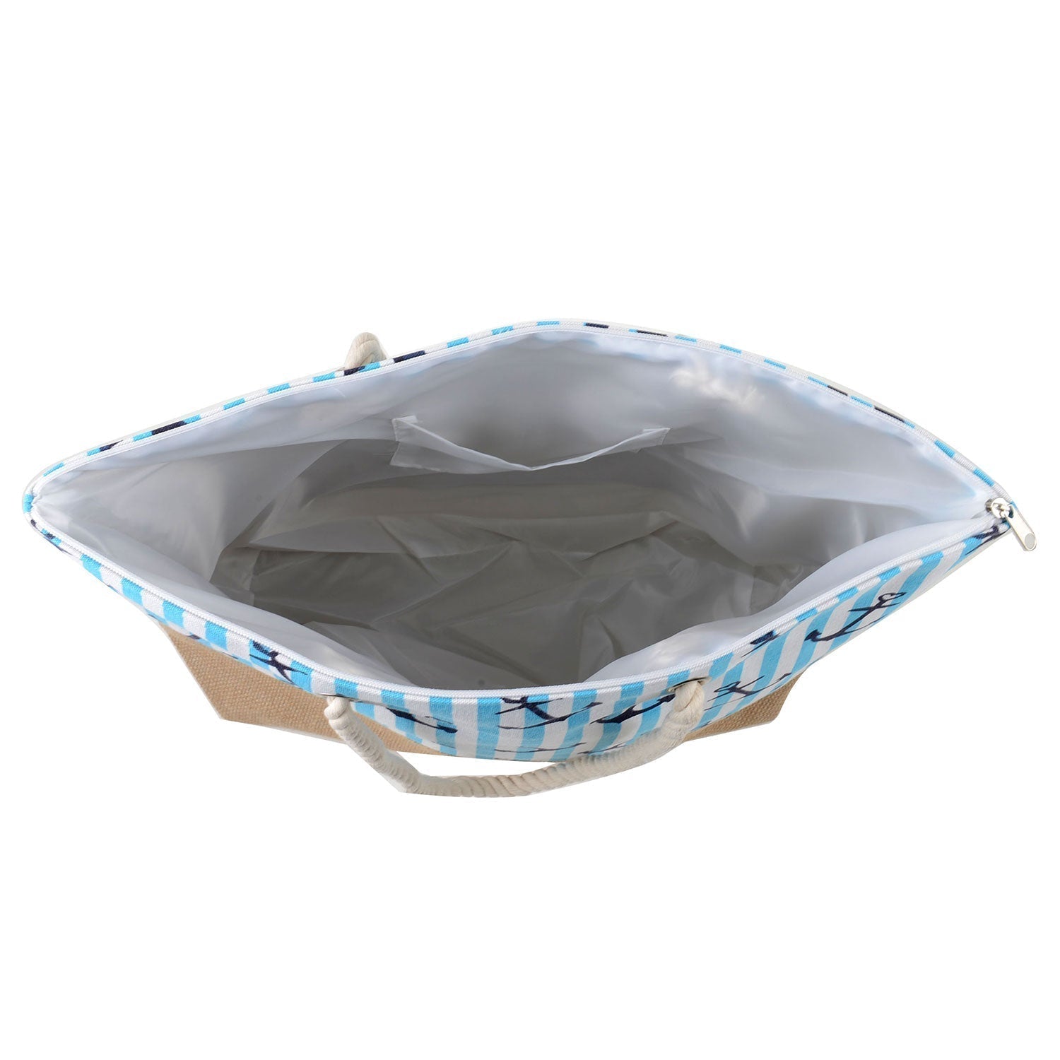 Blue Summer Anchor Tote Bag - 22 Inch x 15 Inch - Women Swim Pool Bag Large Tote BBCrafts.com