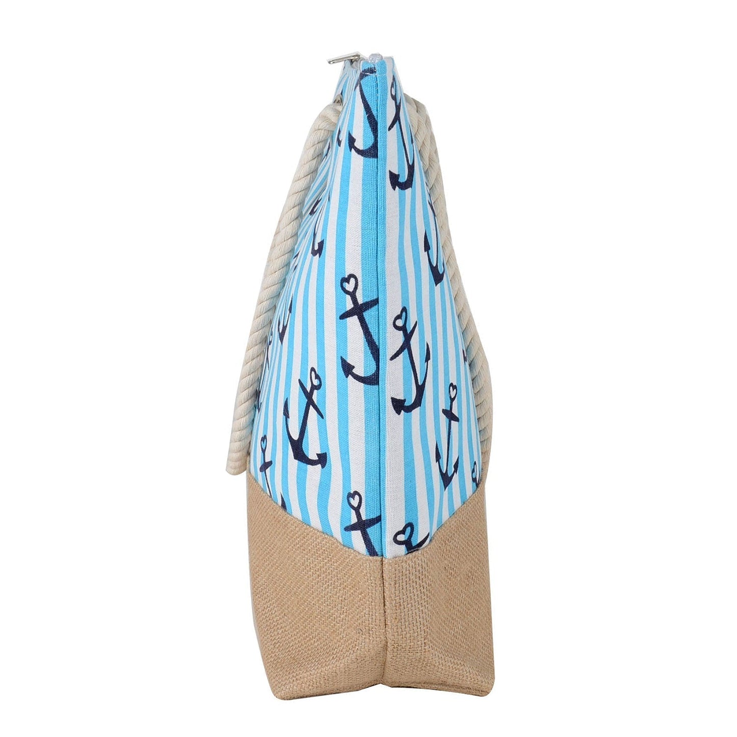 Blue Summer Anchor Tote Bag - 22 Inch x 15 Inch - Women Swim Pool Bag Large Tote BBCrafts.com