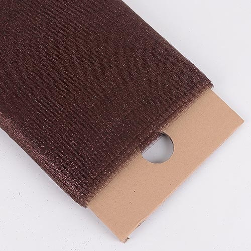 Brown Premium Glitter Tulle Fabric ( W: 6 Inch | L: 10 Yards ) BBCrafts.com