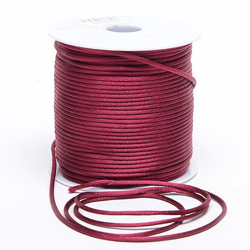 Burgundy - 3mm Satin Rat Tail Cord - ( 3mm x 100 Yards ) BBCrafts.com