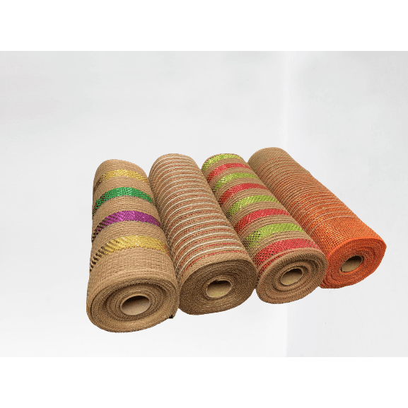 Burlap Mesh Set - Pack of 4 Rolls 10 Inch x 10 Yards Each