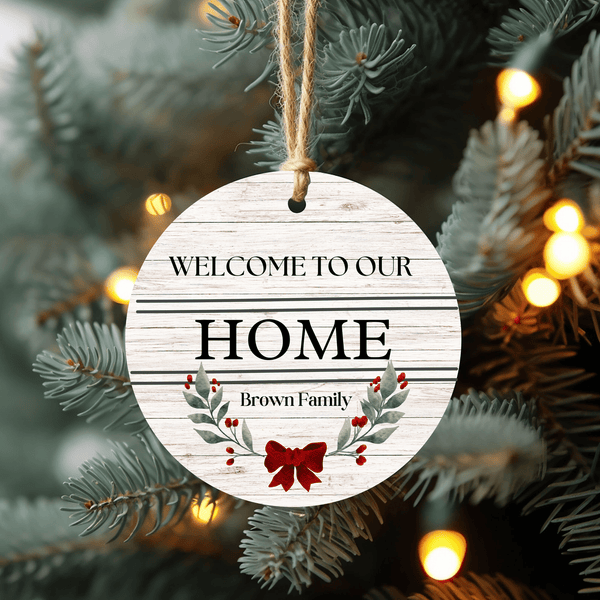 3 Inch Personalized Christmas WELCOME HOME Metal Ornament