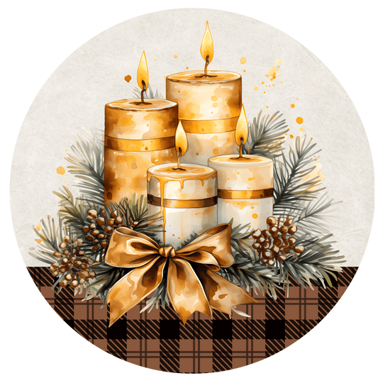 Christmas Candles Metal / Vinyl Sign - Made in USA