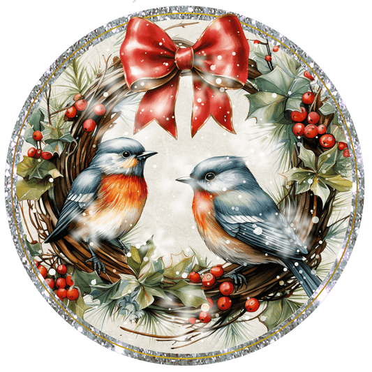 Christmas Birds Metal / Vinyl Sign - Made in USA