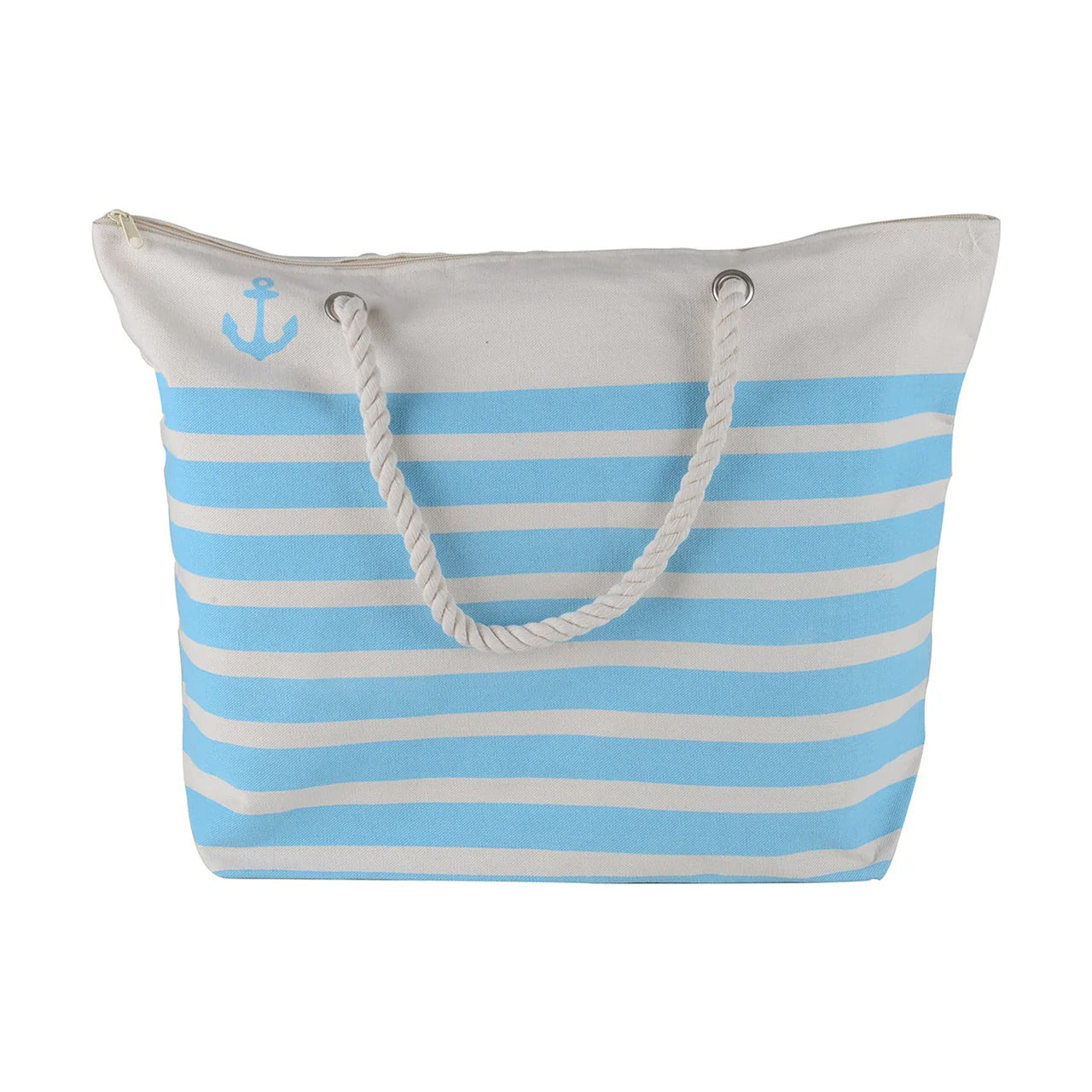 Women’s Beach Tote Bags Combo Set of 3 – Summer, Baby Blue Striped & Silver Fashion Large Canvas Pool & Travel Totes