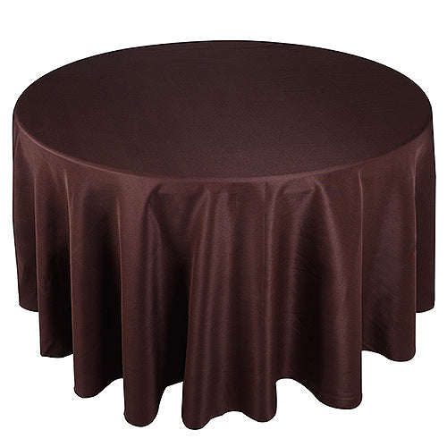 Chocolate - 90 Inch Round Polyester Tablecloths - ( W: 90 Inch | Round ) BBCrafts.com