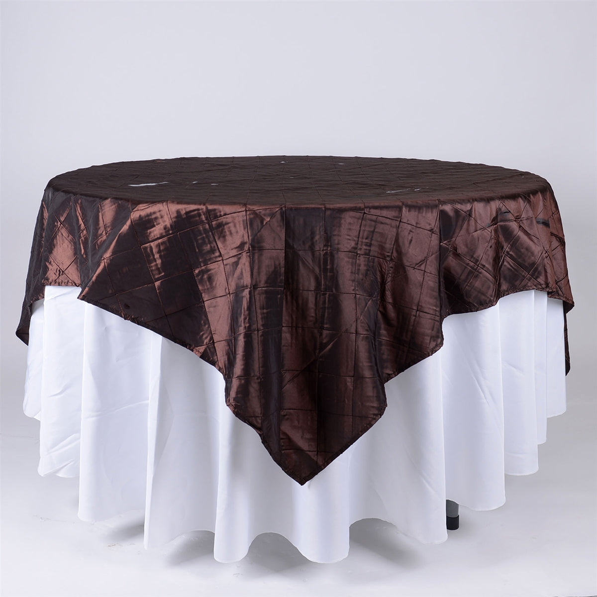72 Inch Square 72 Inch Chocolate Brown Square Pintuck Satin – BBCrafts.com