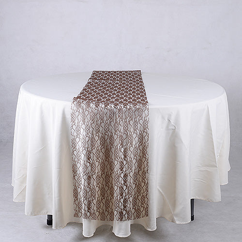 Chocolate - Lace Table Runners - ( 14 Inch x 108 Inches ) BBCrafts.com