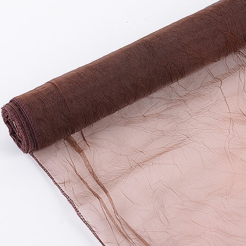 Chocolate - Premium Crinkle Organza Overlays - ( W: 24 Inch | L: 10 Yards ) BBCrafts.com