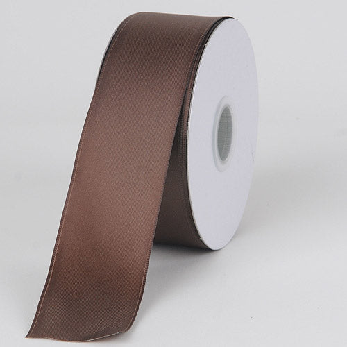 Chocolate - Satin Ribbon Wire Edge - ( W: 1 - 1/2 Inch | L: 25 Yards ) BBCrafts.com