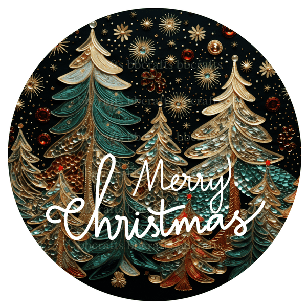 Christmas 3D Metal Sign: MERRY CHRISTMAS TREE - Made In USA BBCrafts.com