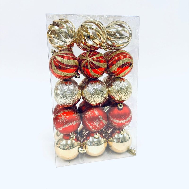 Christmas Balls Red and Gold Ornaments Shatterproof - 30 Pieces BBCrafts.com