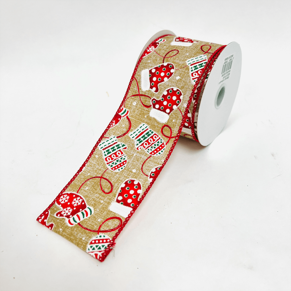 Christmas Faux Jute Burlap Ribbon - (2.5 inch x 10 Yards)